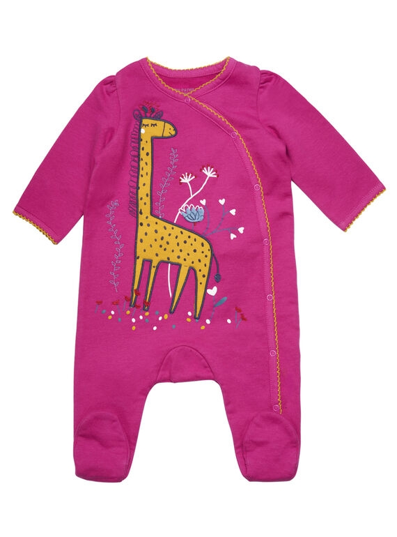 Pelele de color rosa de muletón para niña recién nacida GEFIGREGIR2 / 19WH13N2GRE304