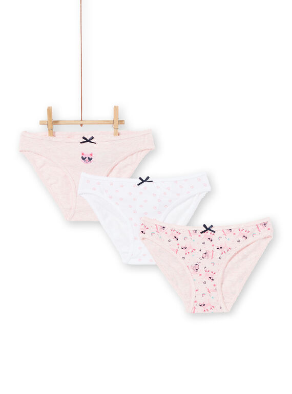 Pack de 3 braguitas con estampado de gato para niña LEFALOTCHA / 21SH1126D5LD314