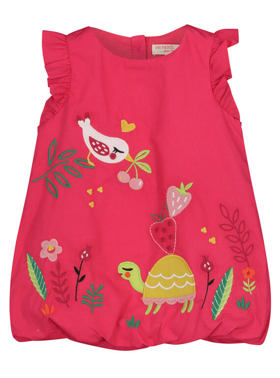Vestido de popelina para bebé niña FIYEROB3 / 19SG09M3ROB304