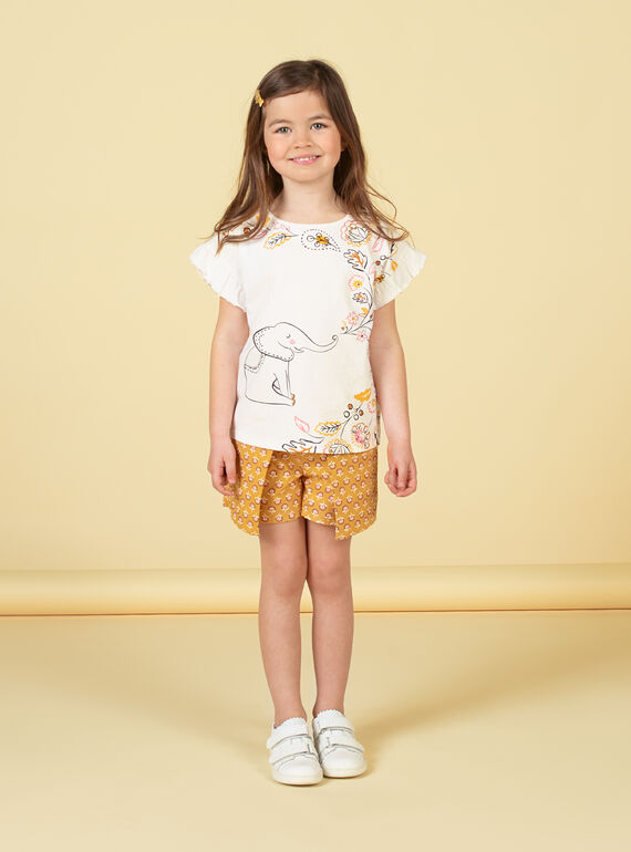 Camiseta de manga corta avolantada, con estampado de elefante y hojas LAPOETI2 / 21S901Y2TMC001