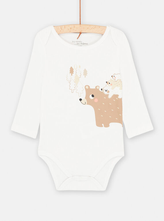 Body blanco con estampado de oso SEGABODFAM / 23WH1474BOD000