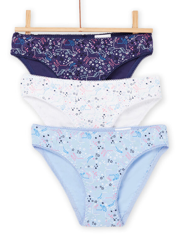 Pack de 3 braguitas con estampado de unicornios y estrellas REFALOTHEA / 23SH1114D5LC236