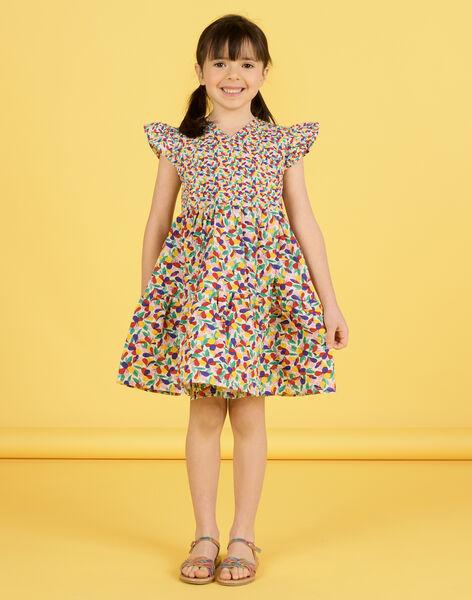 Vestido con estampado floral de colores para niña NALUROB3 / 22S901P2ROB001