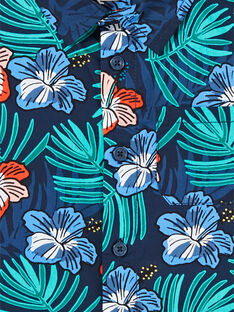 Camisa de color azul marino con estampado floral, para niño LOBONSHIRT / 21S902W1CHM705