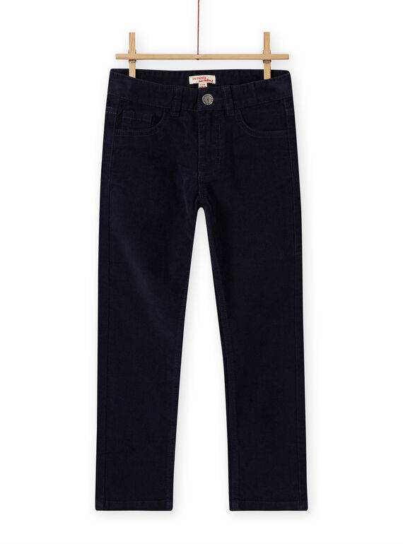 Pantalón liso de pana de color azul noche para niño MOJOPAVEL4 / 21W90211PAN705