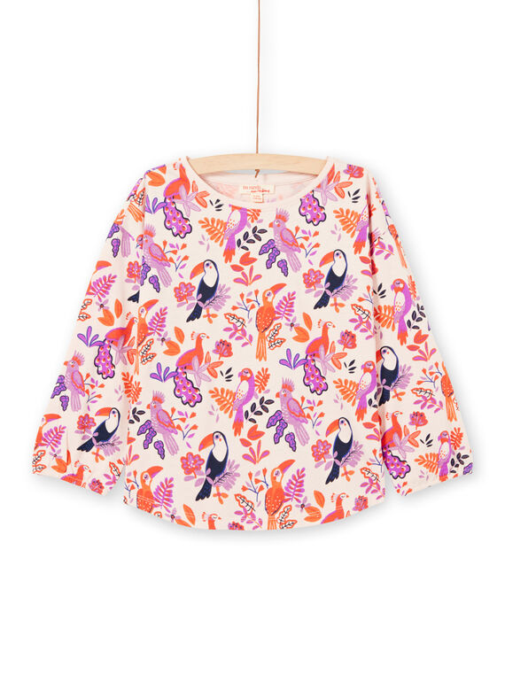Camiseta de manga larga con estampado de pájaros de colores para niña MAPATEE / 21W901H1TMLD319