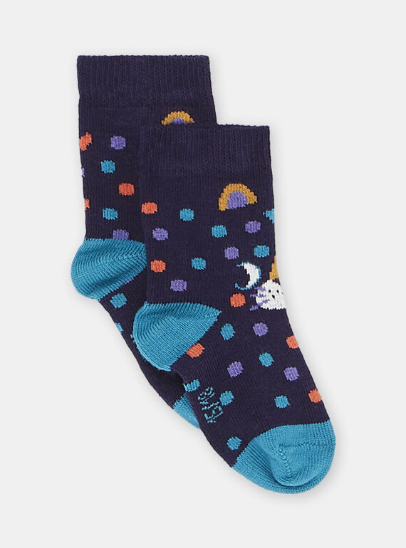 Calcetines violeta con estampado de lunares para bebé niño SYULINCHO / 23WI10B2SOQH701