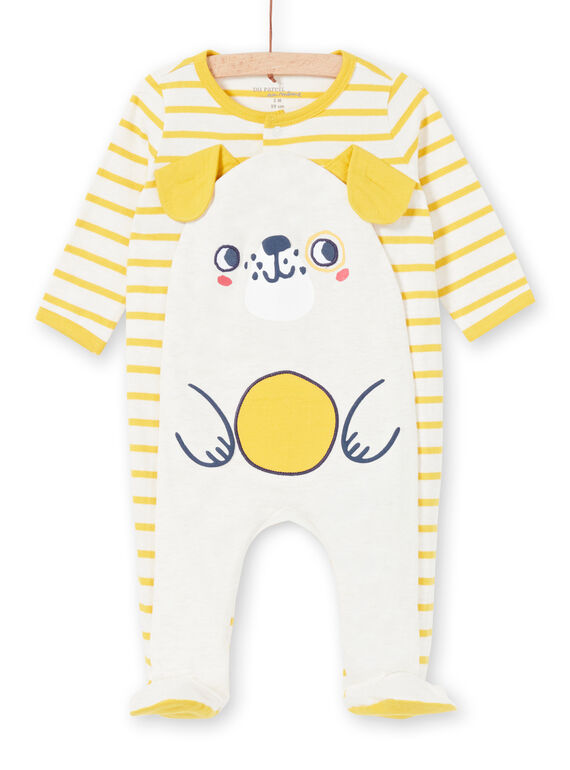 Pelele de punto fino de rayas con estampado de perrito para bebé niño LEGAGRECHI / 21SH1457GRE006