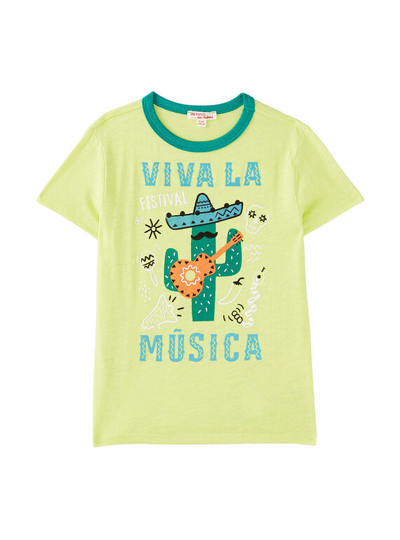 Camiseta de manga corta de color amarillo con estampado de cactus para niño JOMARTI5 / 20S902P5TMC103