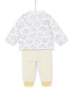 Conjunto de polo de manga larga con estampado de mono, y leggings de rayas para niño recién nacido LOU1ENS3 / 21SF04H1ENS000