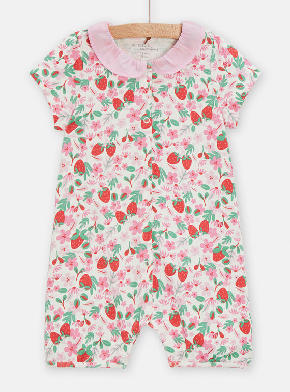 Pelele multicolor con estampado de fresas y flores para bebé niña TEFIGREFRAI / 24SH1355GRE001