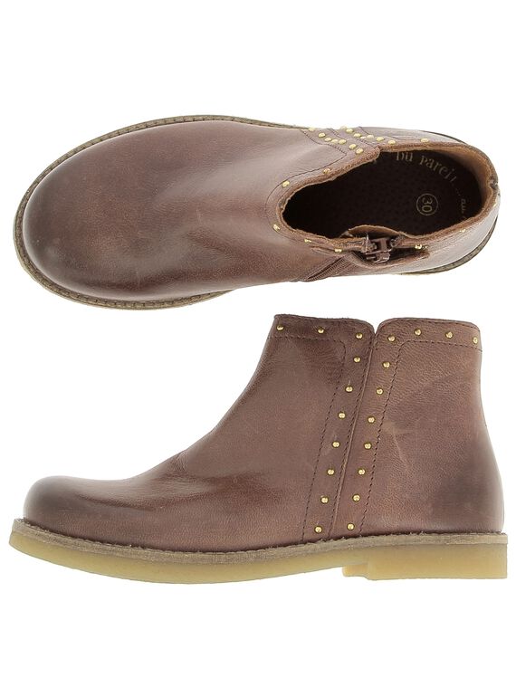 Girls' leather boots DFBOOTCHRI / 18WK35TBD0D804