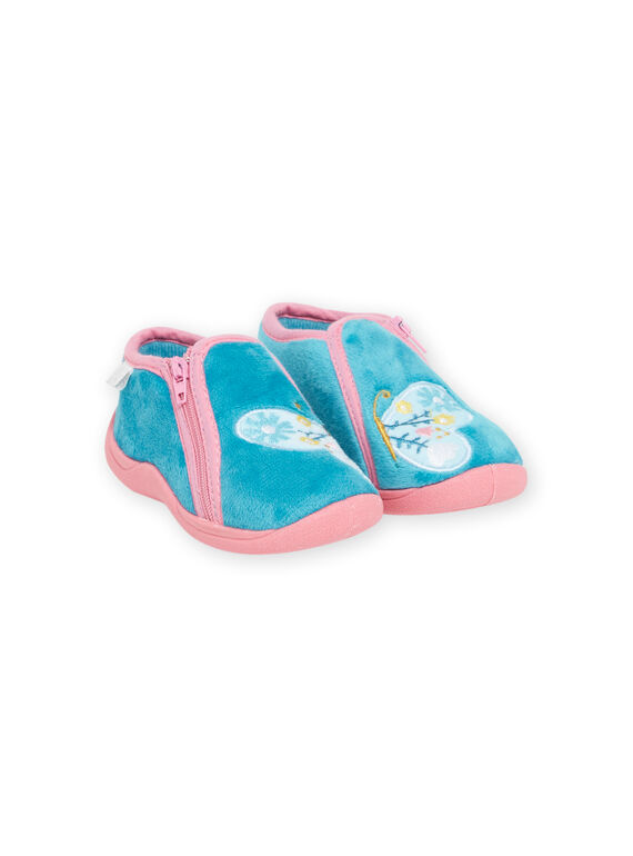 Botines azul con estampado de mariposa para bebé niña NIPANTPAPILL / 22KK3723D0AC201