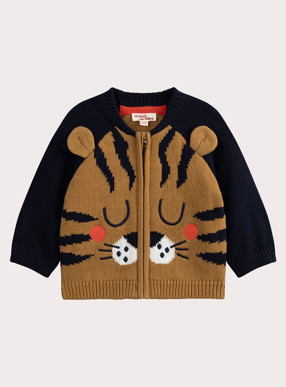 Cárdigan de punto con animación de tigre para bebé niño VUKOGIL / 24WG1031GILB101