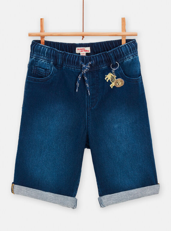 Bermudas azul denim con llavero de león para niño TOCRIBER / 24S902L1BERP274