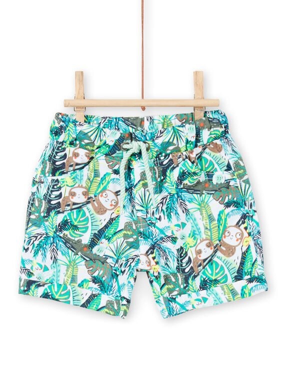Bermudas con estampado de selva de color verde para bebé niño LUVERBER1 / 21SG10Q1BER001