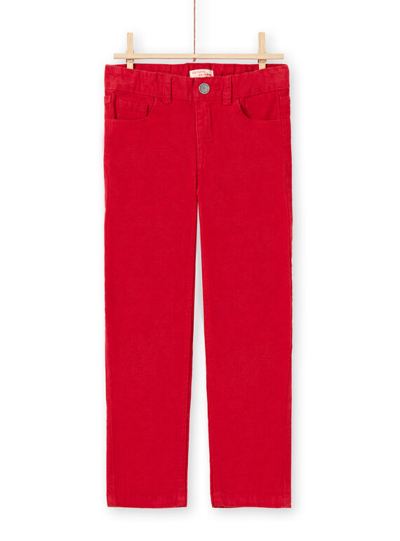 Pantalón rojo de pana para niño MOJOPAVEL3 / 21W90212PANF508