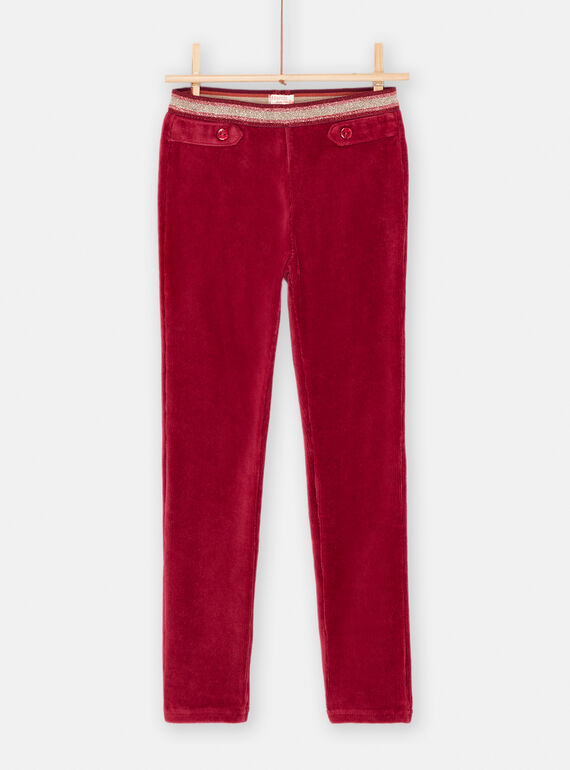 Pantalón ciruela de terciopelo para niña SAJOMIL4 / 23W901M2PAN709