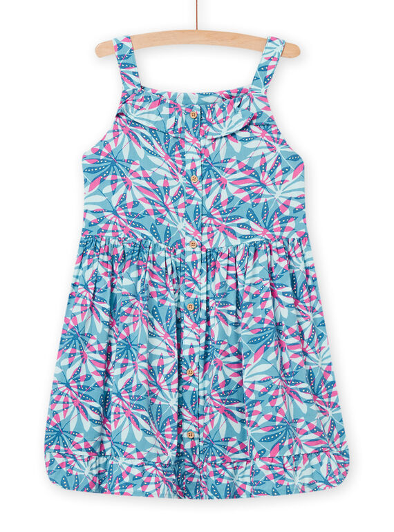Vestido azul y rosa para niña NAFICROB2 / 22S901U1ROB204