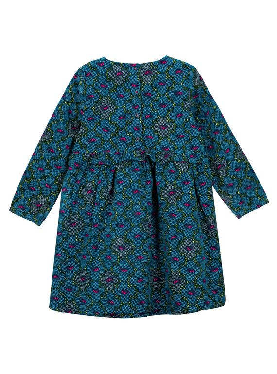 Vestido de pana estampado con volante en la cintura GATUROB1 / 19W901Q3ROB714