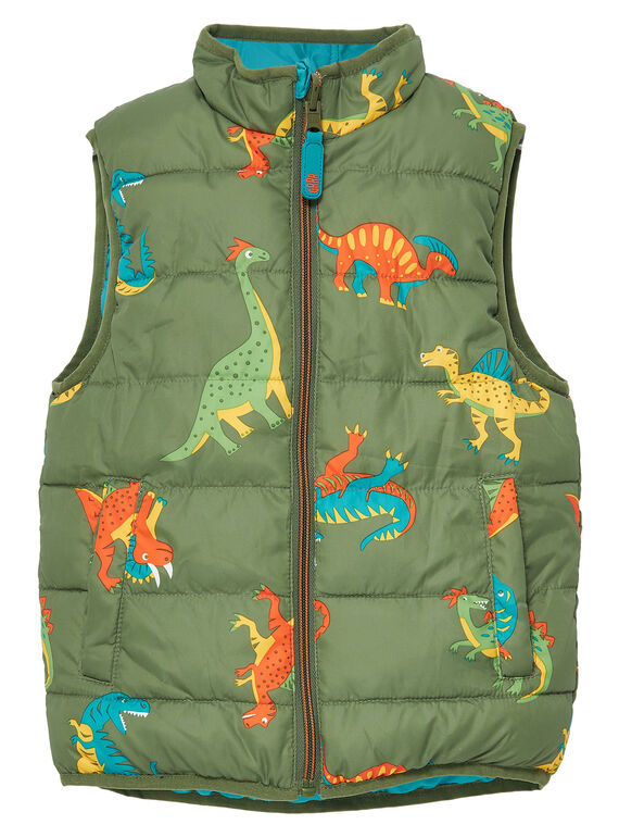 Chaleco reversible con estampado de dinosaurio para niño JOGROBLOU2EX / 20S902I7BLO604