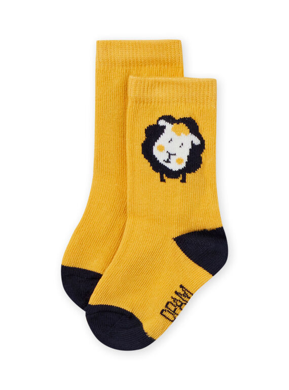 Calcetines amarillos con estampado de oveja para bebé niño MYUJOCHOU3 / 21WI1016SOQ117