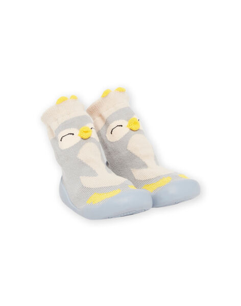 Patucos estilo calcetín con dibujo de pingüino y suela flexible PUCHO7PING / 22XK3845D08C218