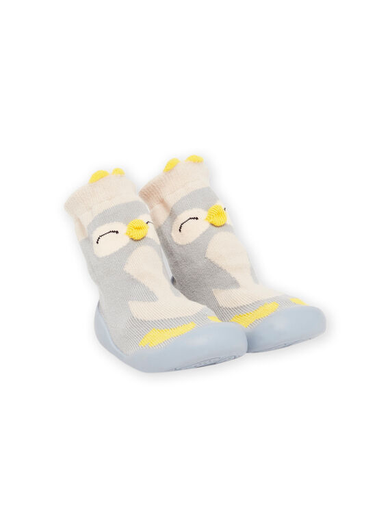 Patucos estilo calcetín con dibujo de pingüino y suela flexible PUCHO7PING / 22XK3845D08C218