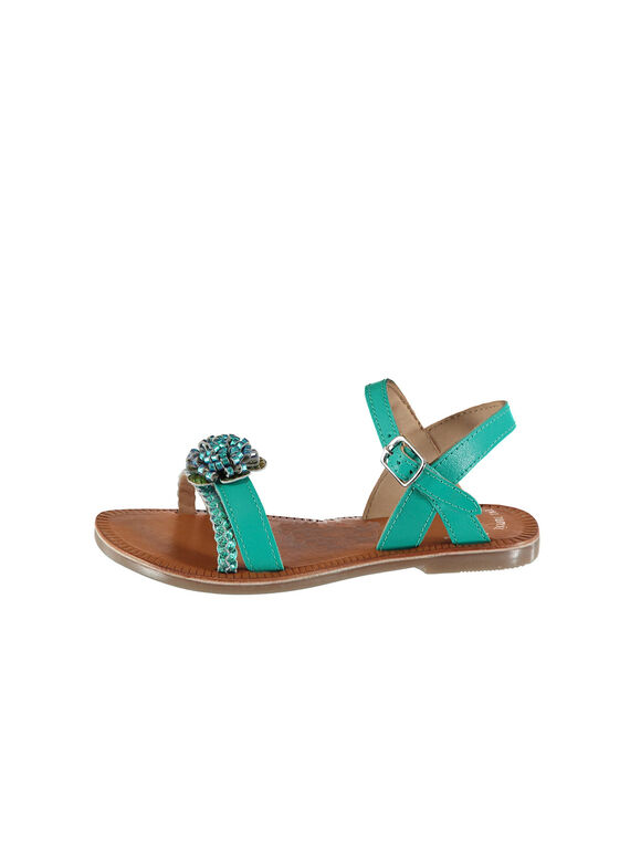 Sandalias de piel y piel iridiscente FFSANDLO / 19SK35D6D0E202