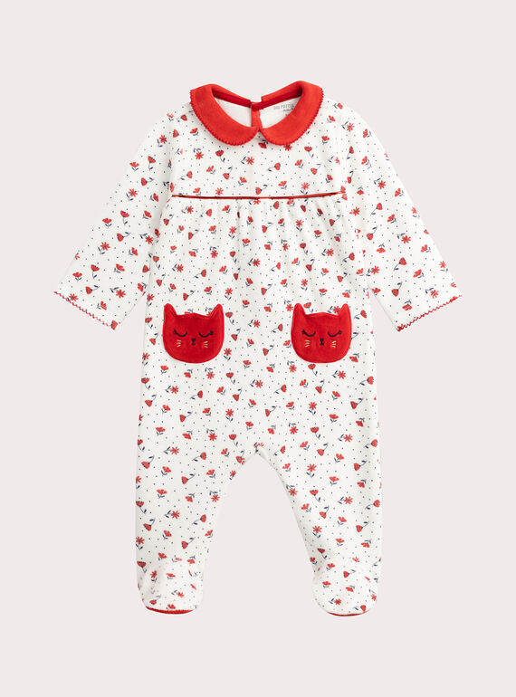 Sopercha de terciopelo con estampado floral para niña  VEFIGRECHA / 24WH1373GRE001