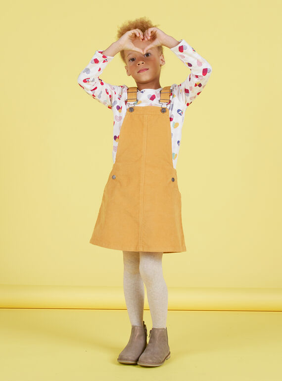 Vestido-peto de color mostaza para niña MAMIXROB4 / 21W901J4ROBB106