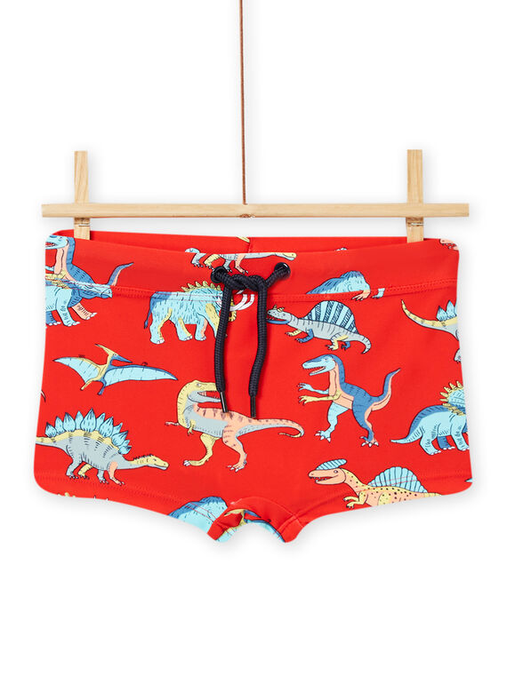 Bañador rojo anaranjado con estampado de dinosaurios para niño NYOMERSHODIN / 22SI02L4MAIF527