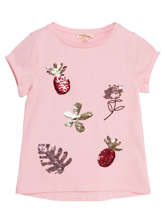 Camiseta de manga corta con lentejuelas mágicas y estampado frutal y floral JADUTI1 / 20S901O1TMC321