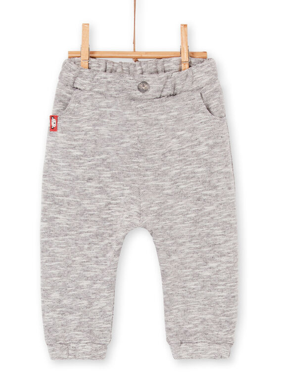 Pantalón gris jaspeado para bebé niño LUPOEPAN3 / 21SG10Y4PANA011