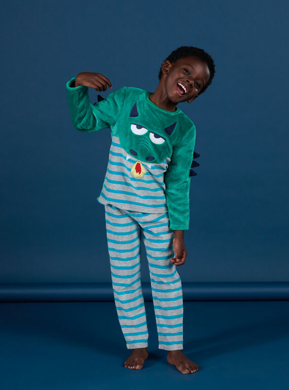 Pijama de terciopelo con dibujo de dragón PEGOPYJDRA / 22WH1239PYJ600