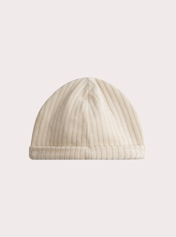 Newborn babies' velour beanie hat  WOU1BON2 / 25SF4171BNAA016