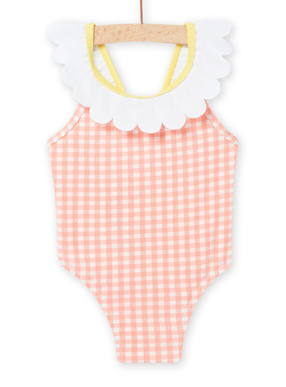 Bañador de color coral con estampado de cuadros para bebé niña NYIMER1 / 22SI09L1MAI404