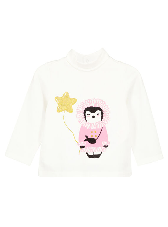 Jersey fino de color crudo para niña recién nacida GIBLASOUP / 19WG09S1SPL001