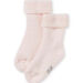 Calcetines lisos de color rosa de punto de rizo para bebé niña