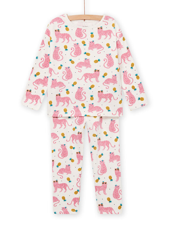 Pijama crudo jaspeado para niña NEFAPYJTIG / 22SH11E3PYJ006