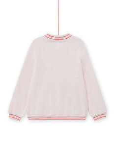 Chaqueta de chándal estilo teddy de color rosa jaspeado para niña MAJOHAUJOG2 / 21W90112JGHD314