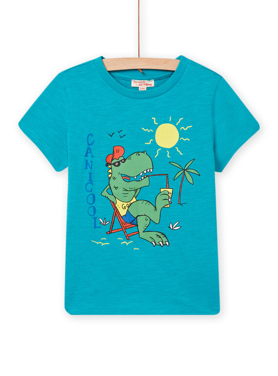 Camiseta azul con estampado de dinosaurios de vacas para niño NOJOTI2 / 22S90272TMCC242