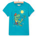 Camiseta azul con estampado de dinosaurios de vacas para niño