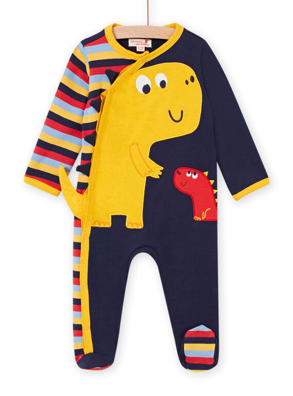 Pelele de color azul noche con estampado de dinosaurios para bebé niño MEGAGREDIN / 21WH1432GREC205