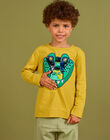 Camiseta de color amarillo con estampado de lentejuelas para niño MOKATEE2 / 21W902I3TML106