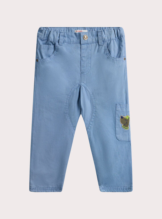 Pantalones azules de bebé niño con animación de perro VUGAPAN1 / 24WG1012PANC237