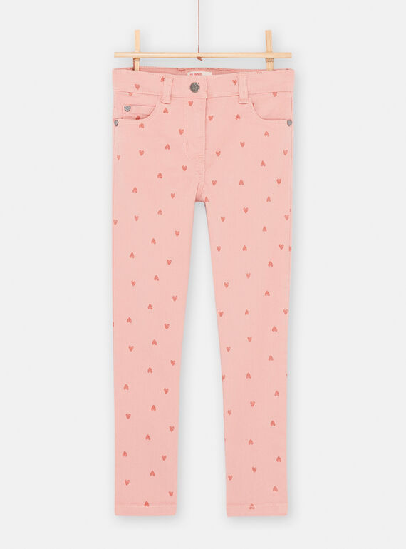 Vaquero rosa té con estampado de corazón para niña SAJOPANT2 / 23W901G1PAND329