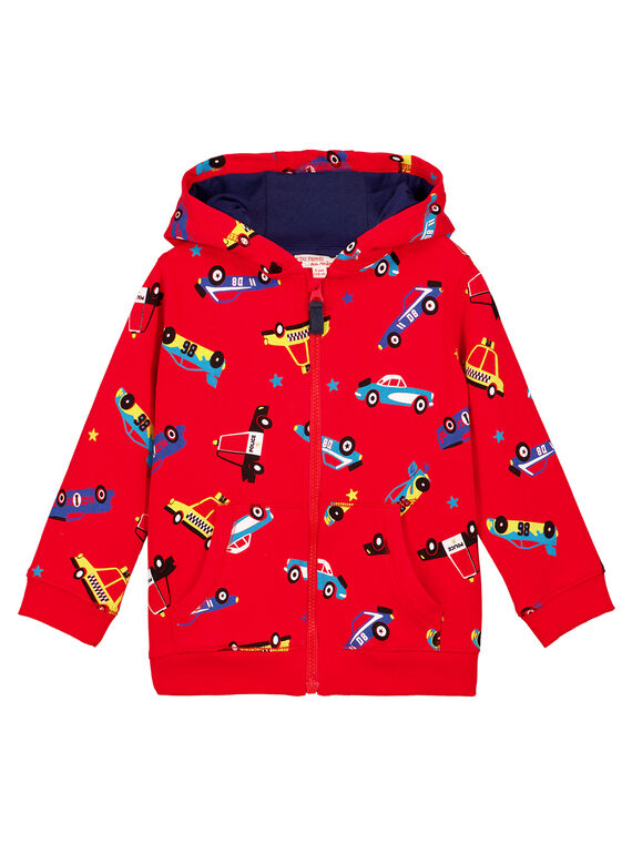 Cárdigan de muletón con estampado de color rojo GOSANGIL2 / 19W902C1GIL505
