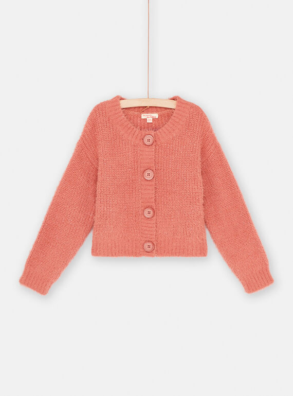 Cárdigan terracota con brillo para niña SAJOCAR3 / 23W901M5CARE415