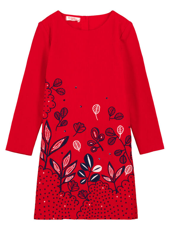 Vestido bimateria de pana bordado GATRIROB2 / 19W901J3ROBF512